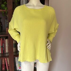 Free People We The Free Amelia Oversized Thermal Top in Yellow Squeeze